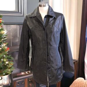 Outbrook Women's Casual Black Trench Coat Size Medium